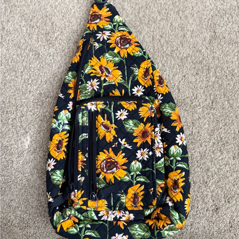 Vera Bradley Black and Yellow Floral Backpack